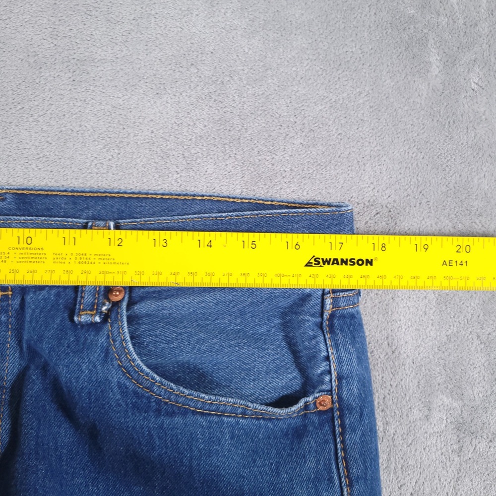 Levi's 501 Jeans Mens 36x30 (Fits 34x28) Blue Button Fly Straight Leg Denim - Picture 4 of 10